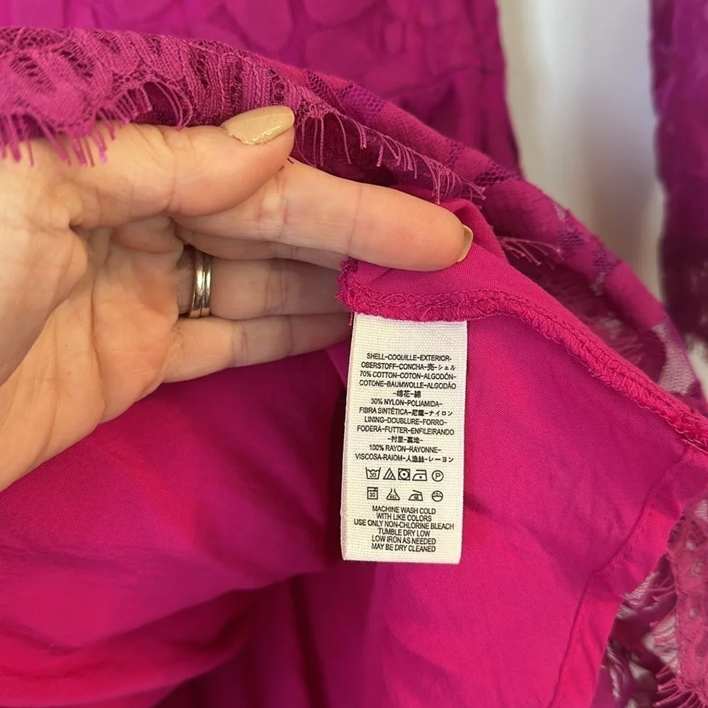 Free people lace magenta dress size 6